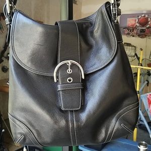 Black leather Coach purse